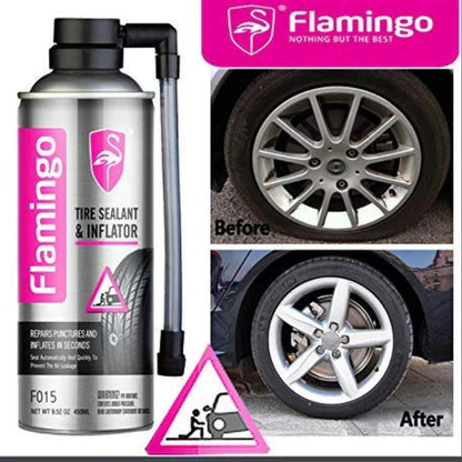 Flamingo Tire Sealant & Inflator-Tire Repair & Air Filler | 450ml Emergency Spray