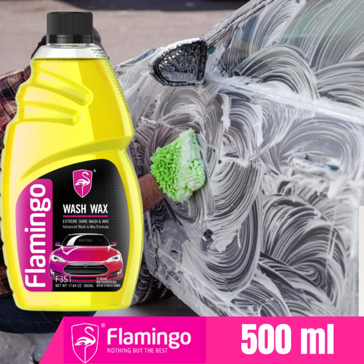 Flamingo Car Wash Wax Shampoo 500ML